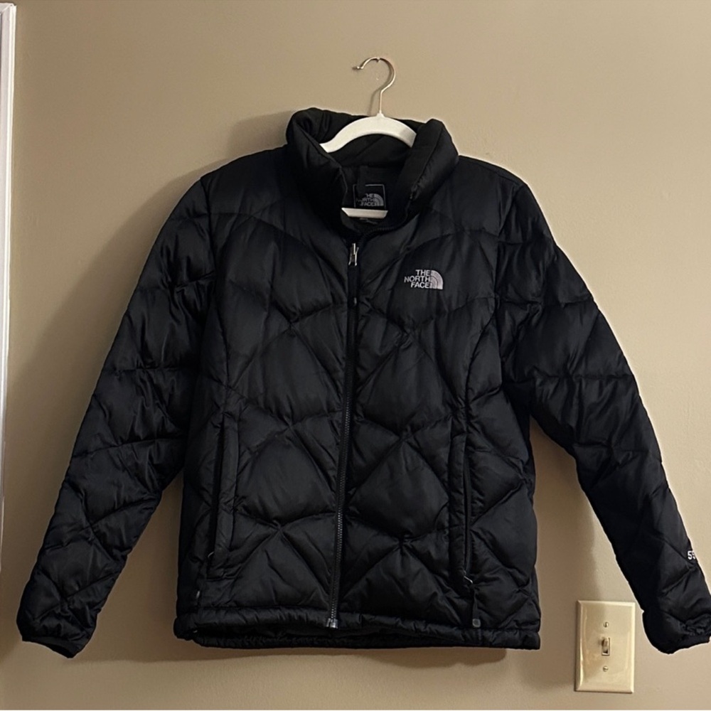 WOMENS LARGE The North Face Black Quilted Puffer Jacket BLACK